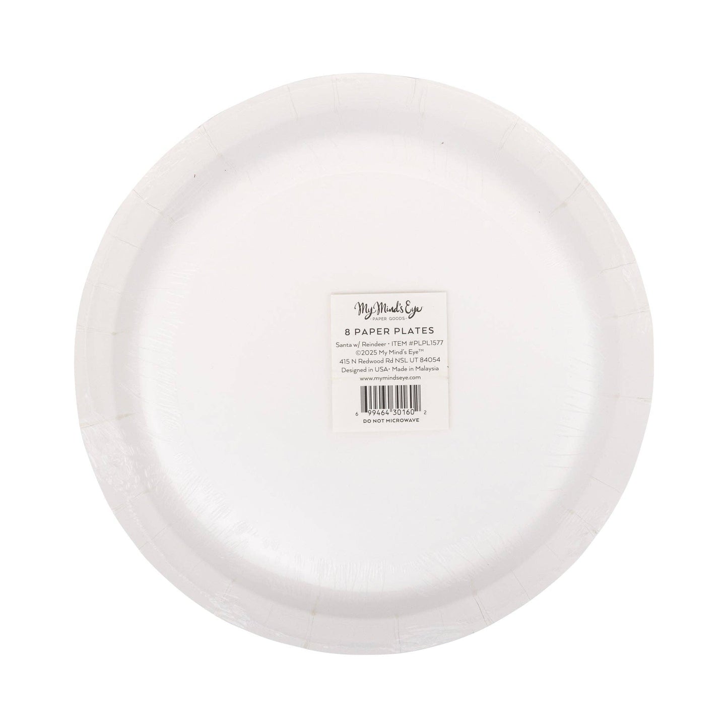 Santa with Reindeer Paper Plates - 8pk