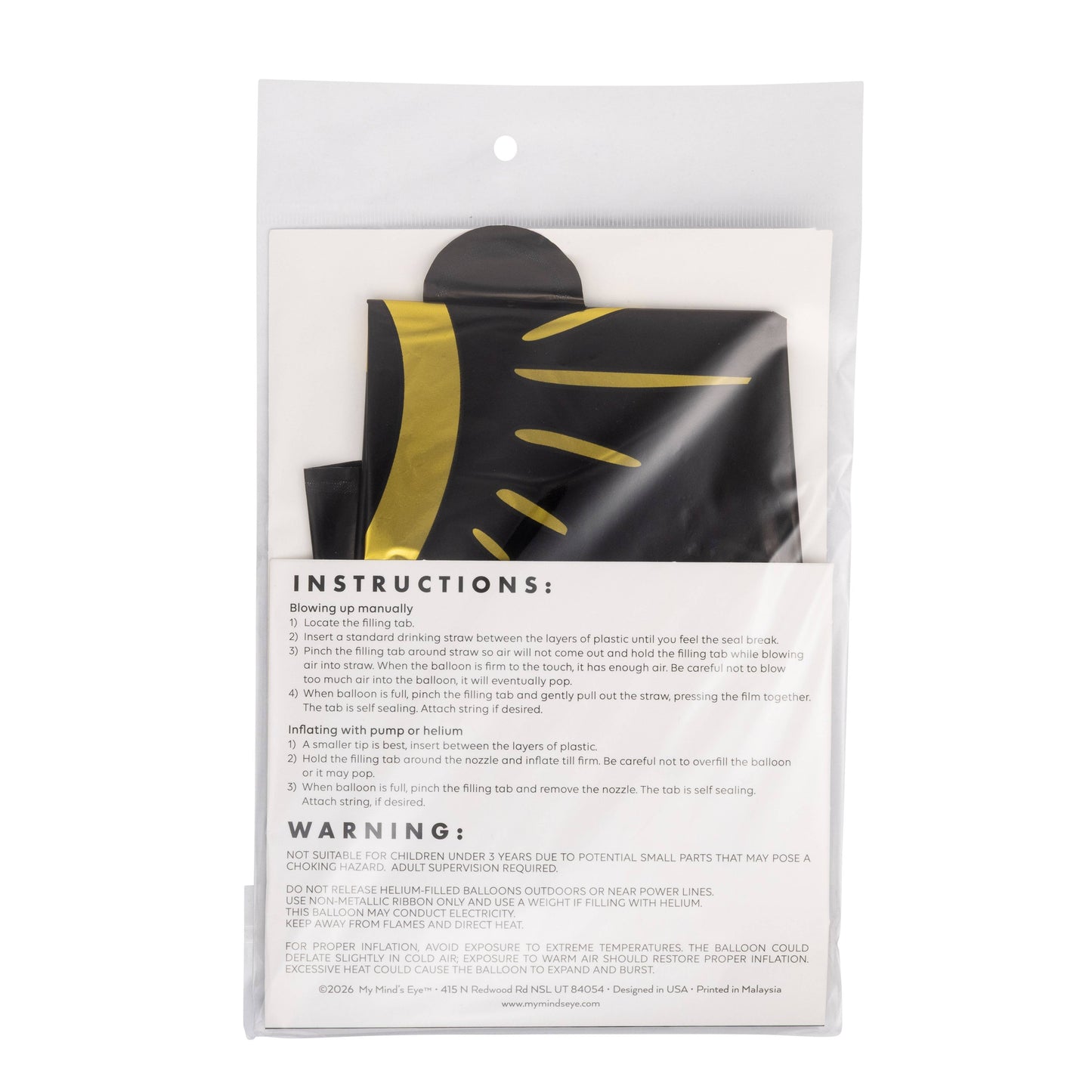 Grad Black & Gold Star Mylar Balloon