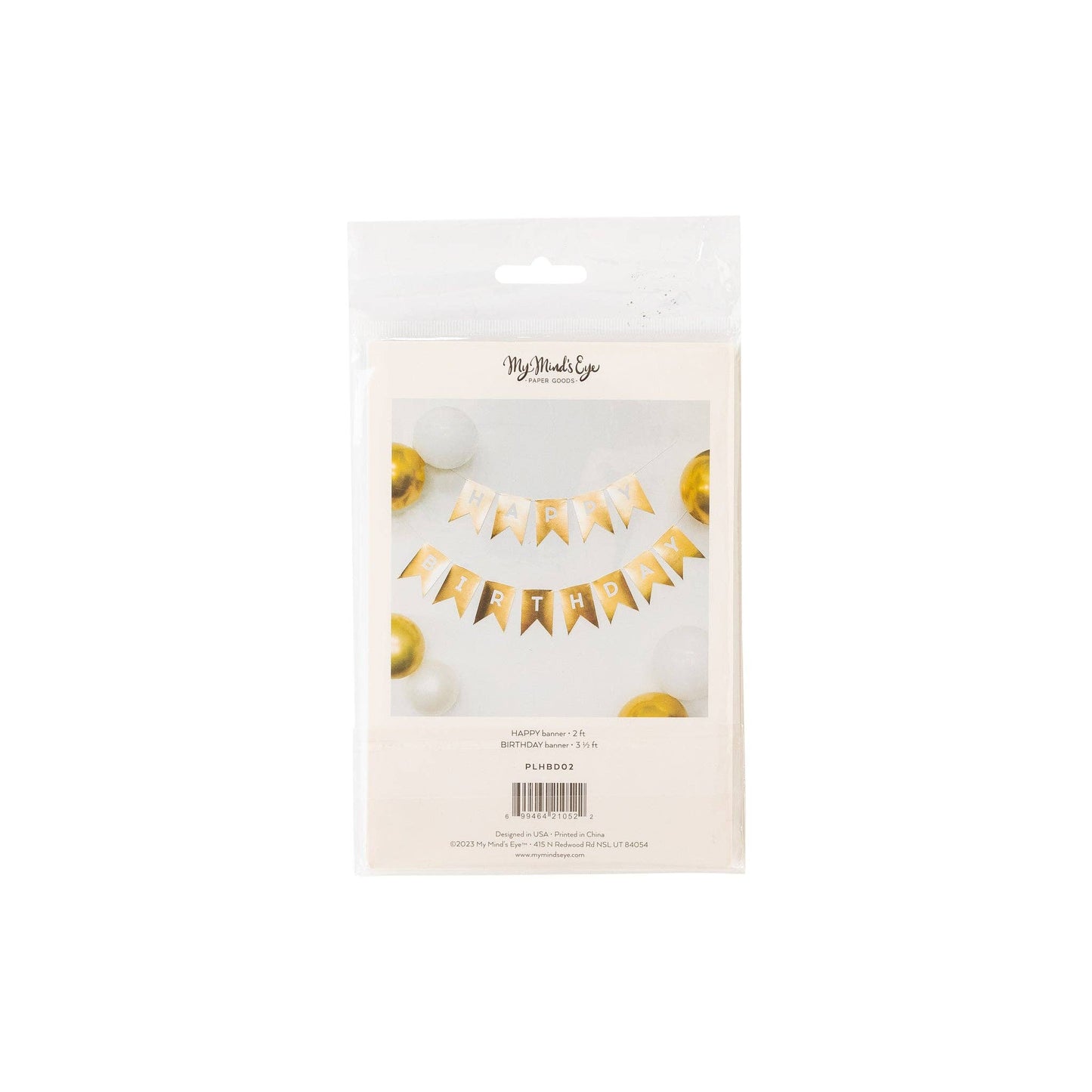 Gold Foil "Happy Birthday" Flag Banner