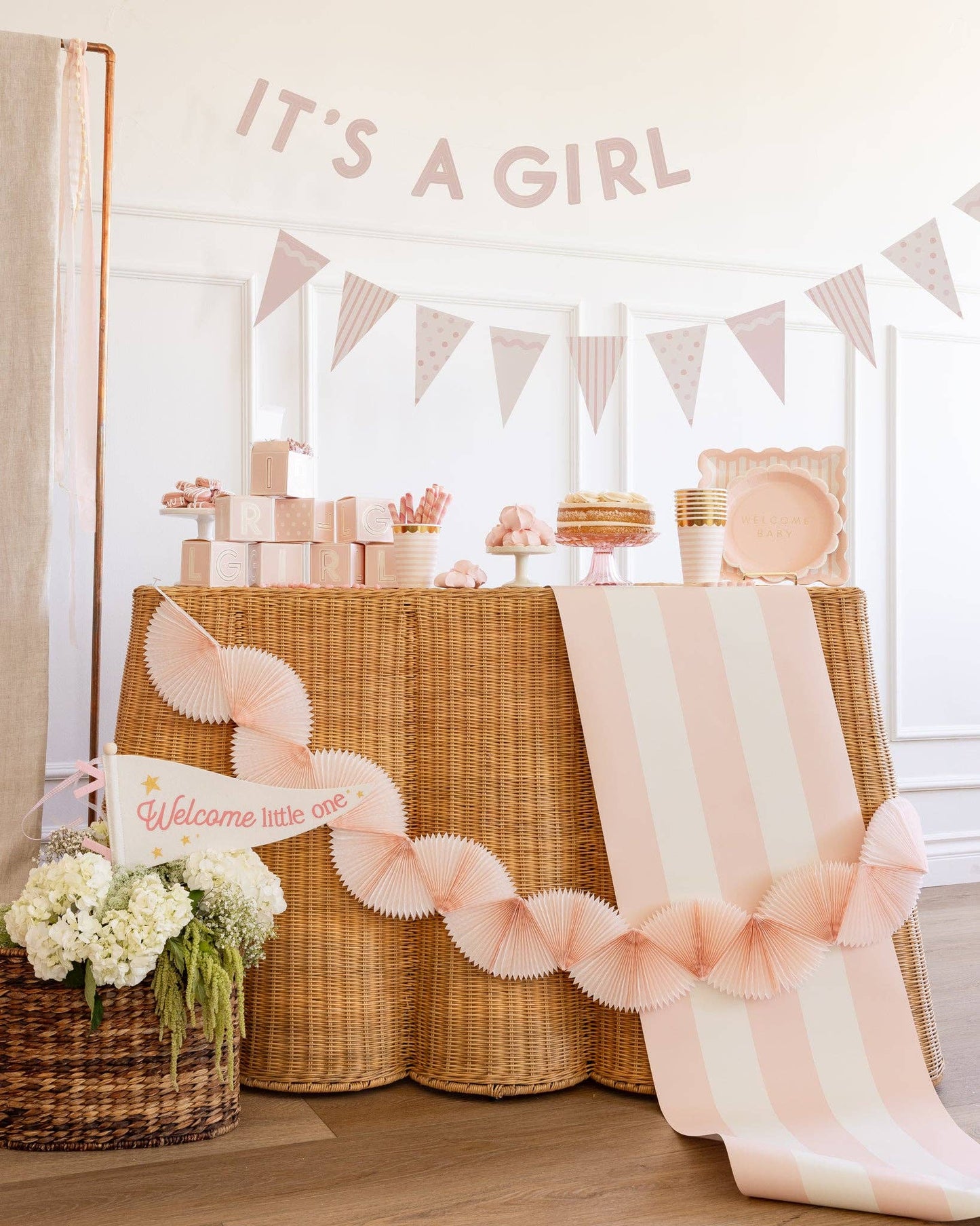 Baby Shower Girl Pink Banner Set