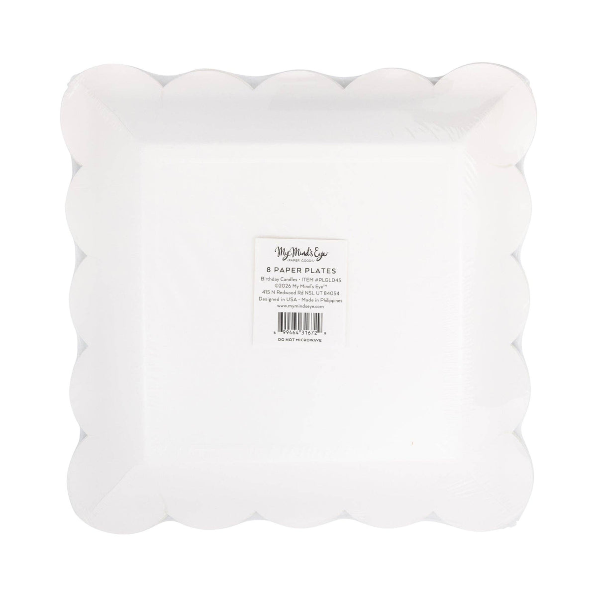 Happy Birthday Candles 9" Square Paper Plates - 8pk