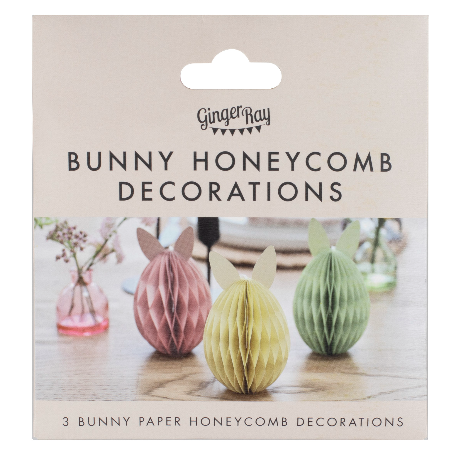 Easter Egg Honeycomb Decorations - Set of 3
