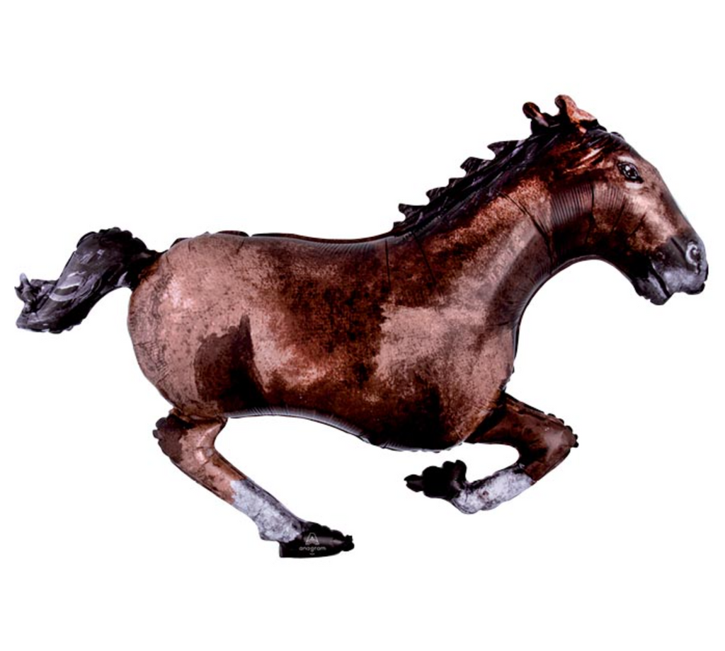 Galloping Brown Horse Shape Foil Party Balloon - 40"