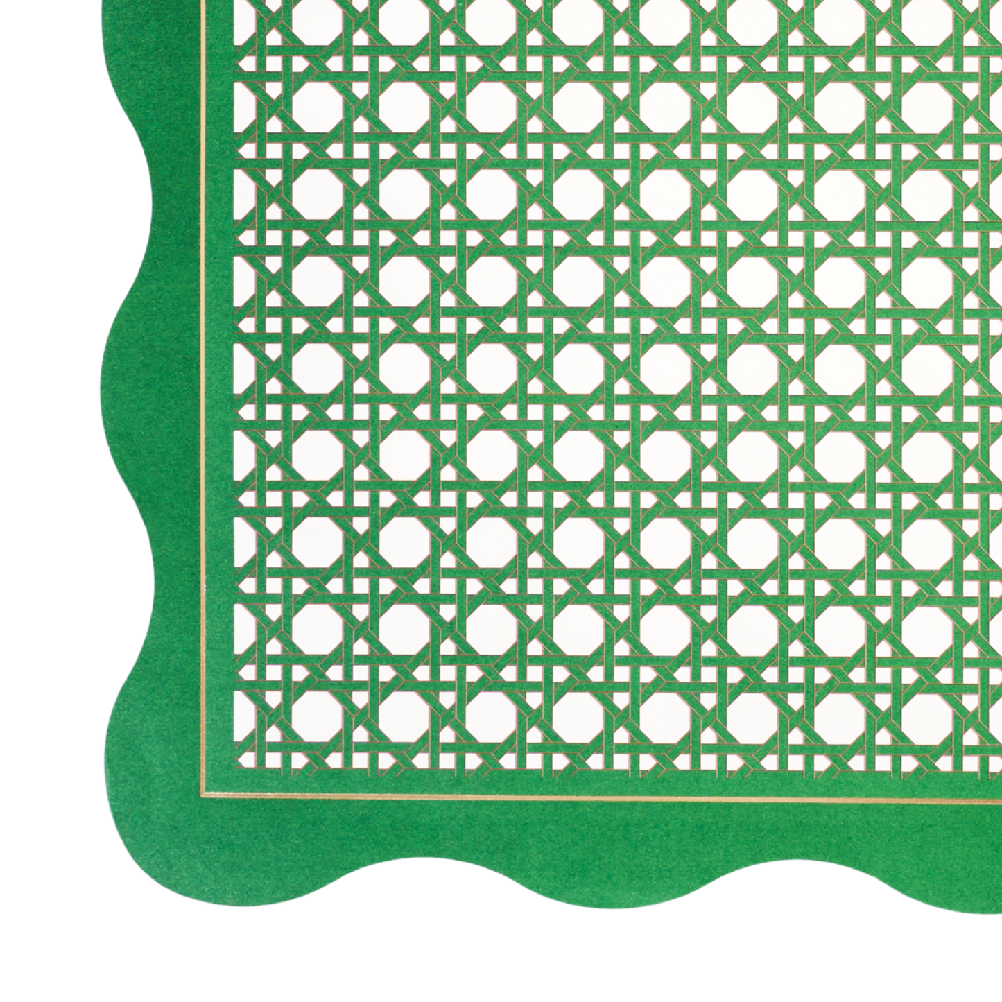Green border with white rattan pattern
