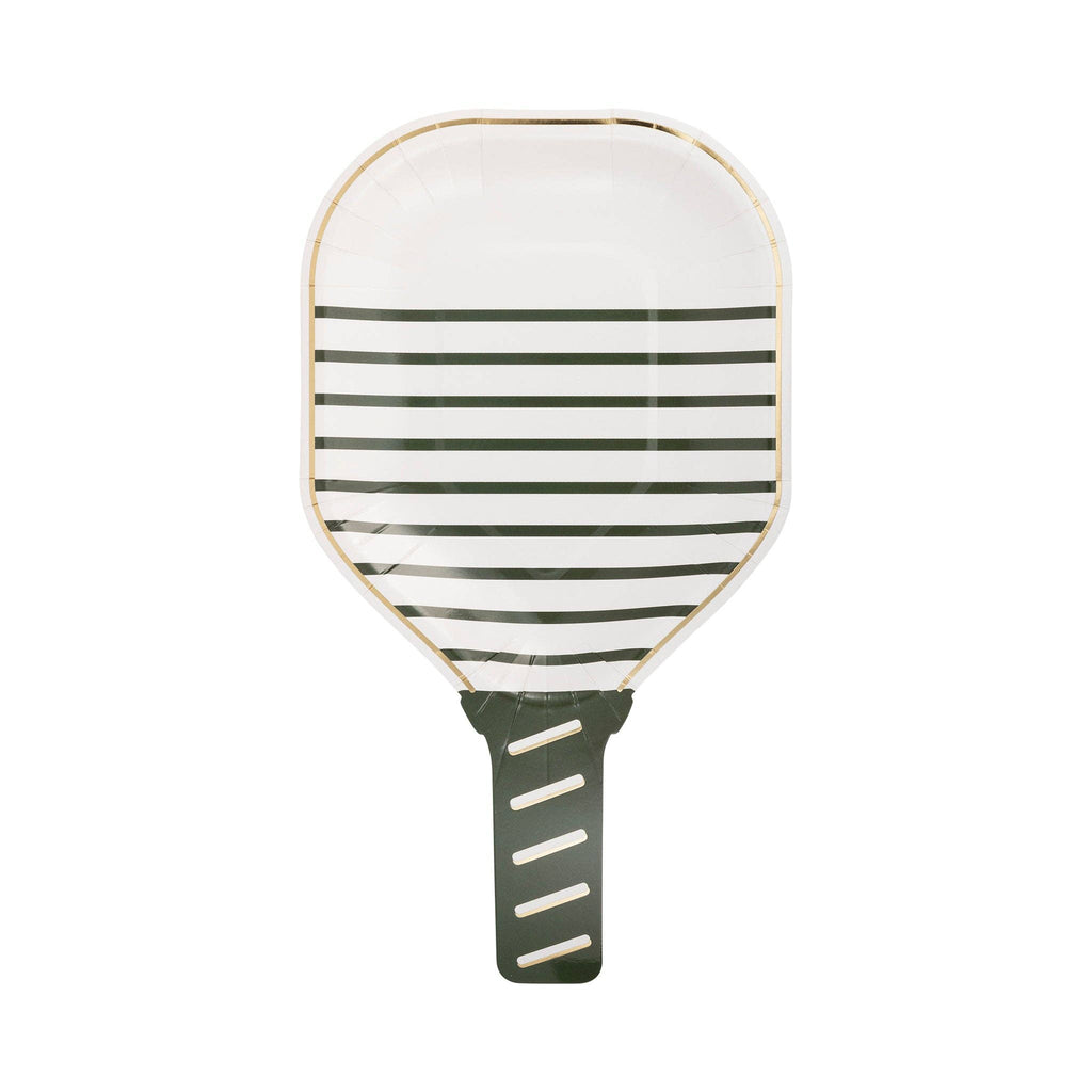Pickleball Party White Paddle Plates