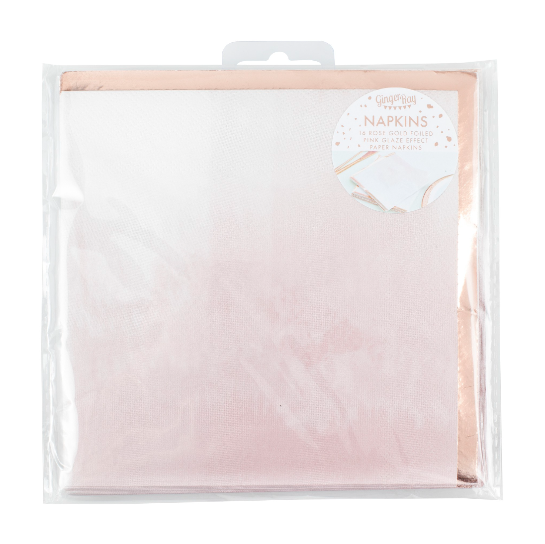 Pink Ombre Watercolor with Rose Gold Napkins