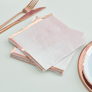 Pink Ombre Watercolor with Rose Gold Napkins