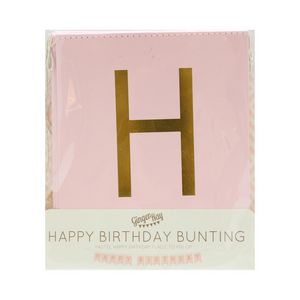 Pink and Gold Foil Happy Birthday Banner