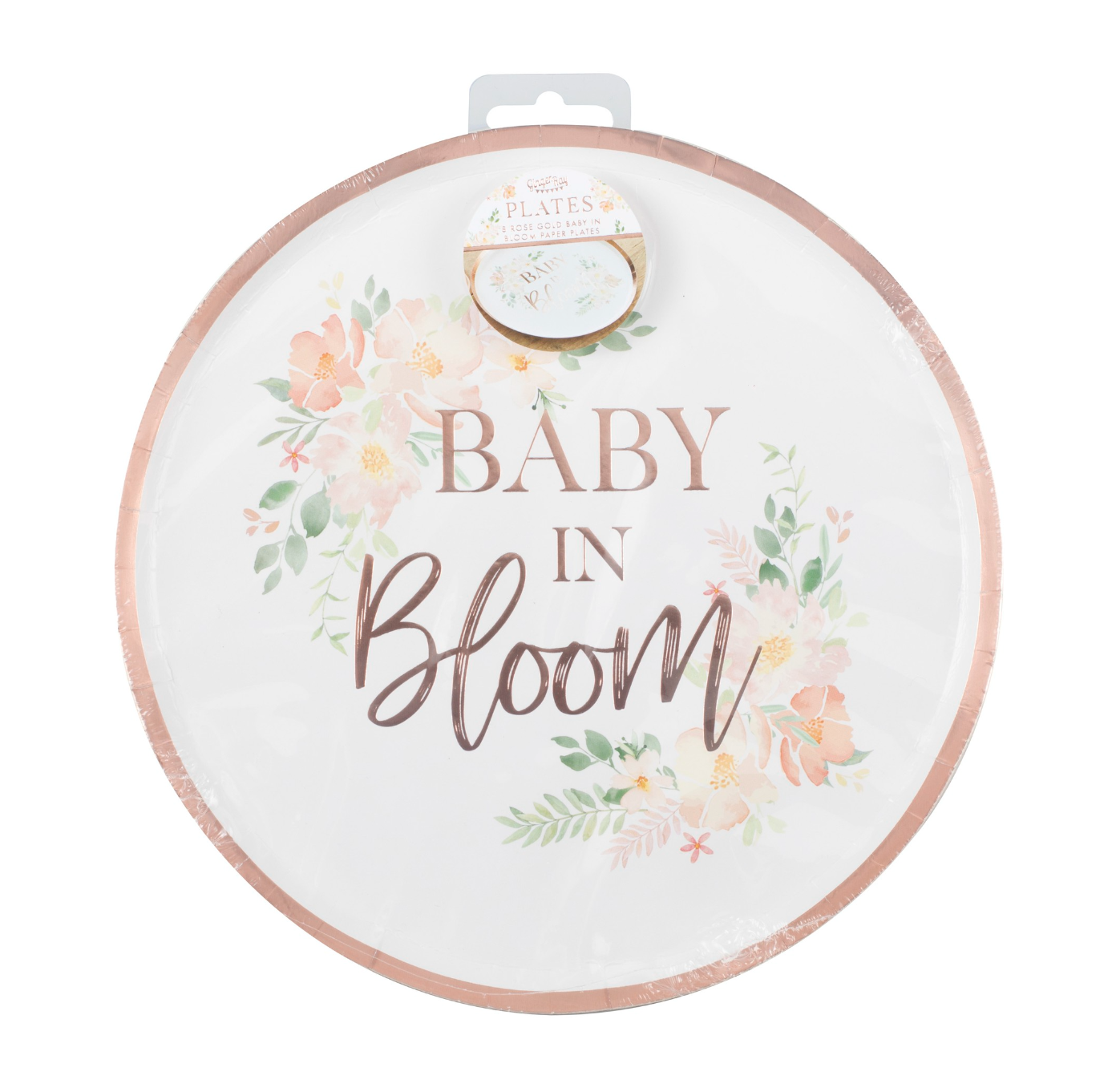 Rose Gold Baby In Bloom Floral Baby Shower Plates