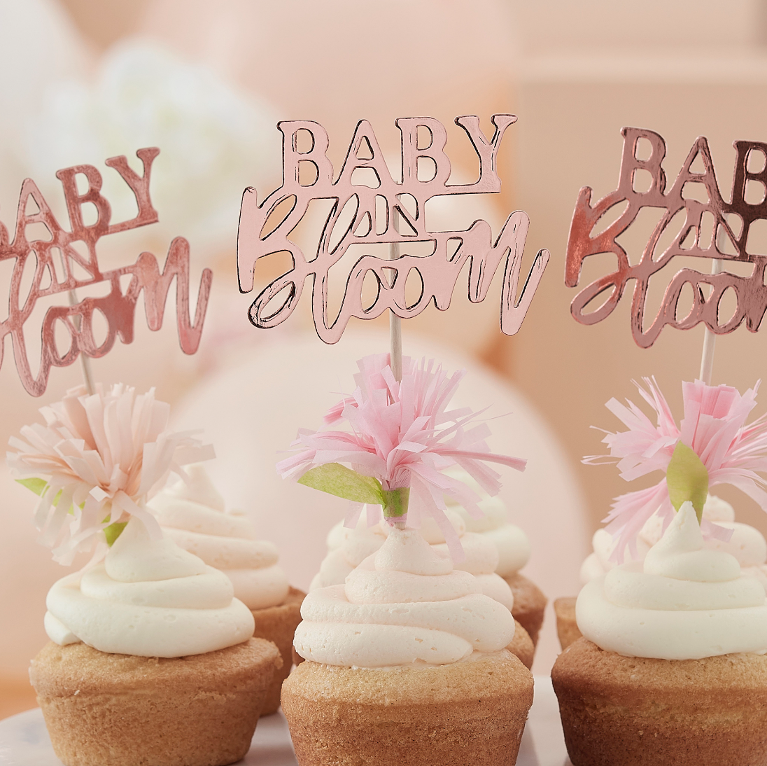 DEACORY 36pc Wildflower Cupcake Toppers - Floral Cake Decor For Baby Shower, Wedding, Parties