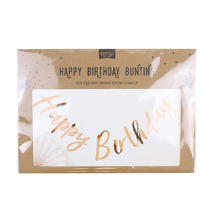 Rose Gold Foiled Happy Birthday Banner