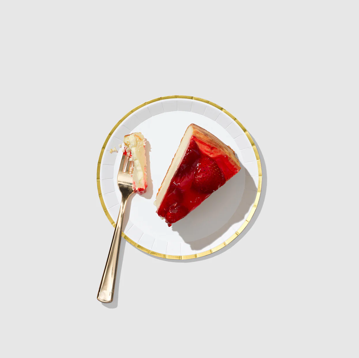 White and Gold Small Paper Party Plates - 10pk