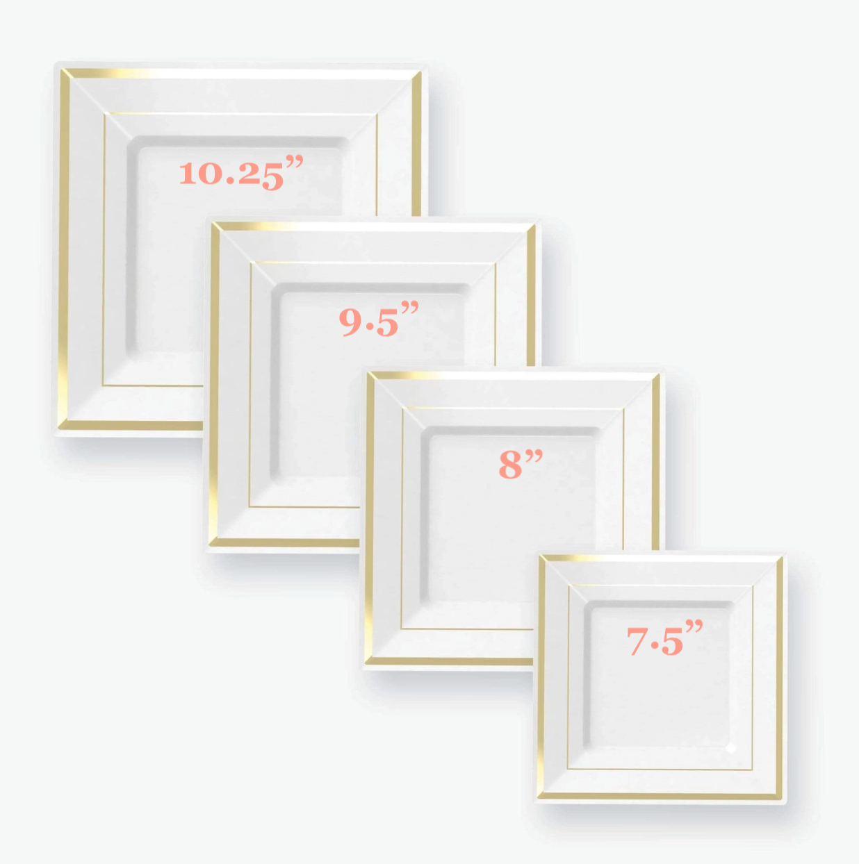 Classic Square White Plastic Plates - 10 pk (2 sizes available)