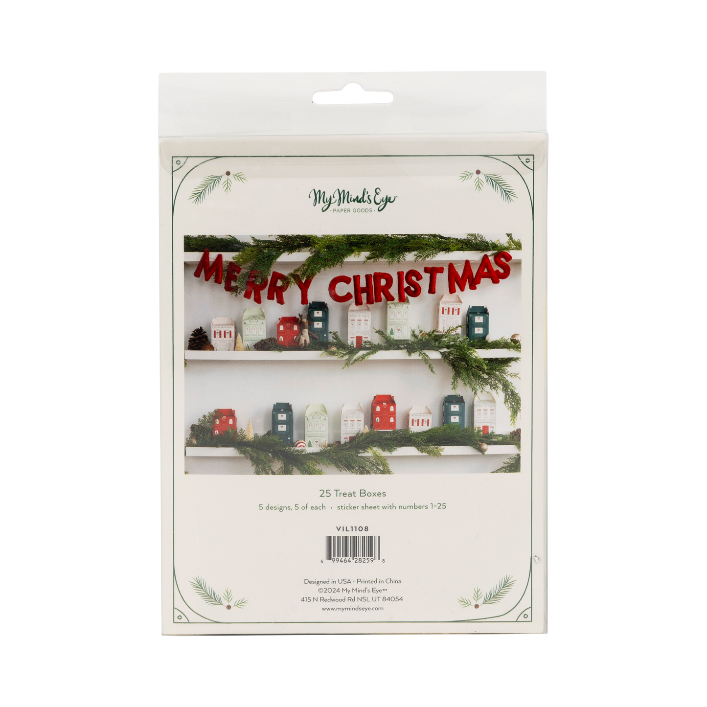 Christmas Village Advent Treat Box Favors - 25pk
