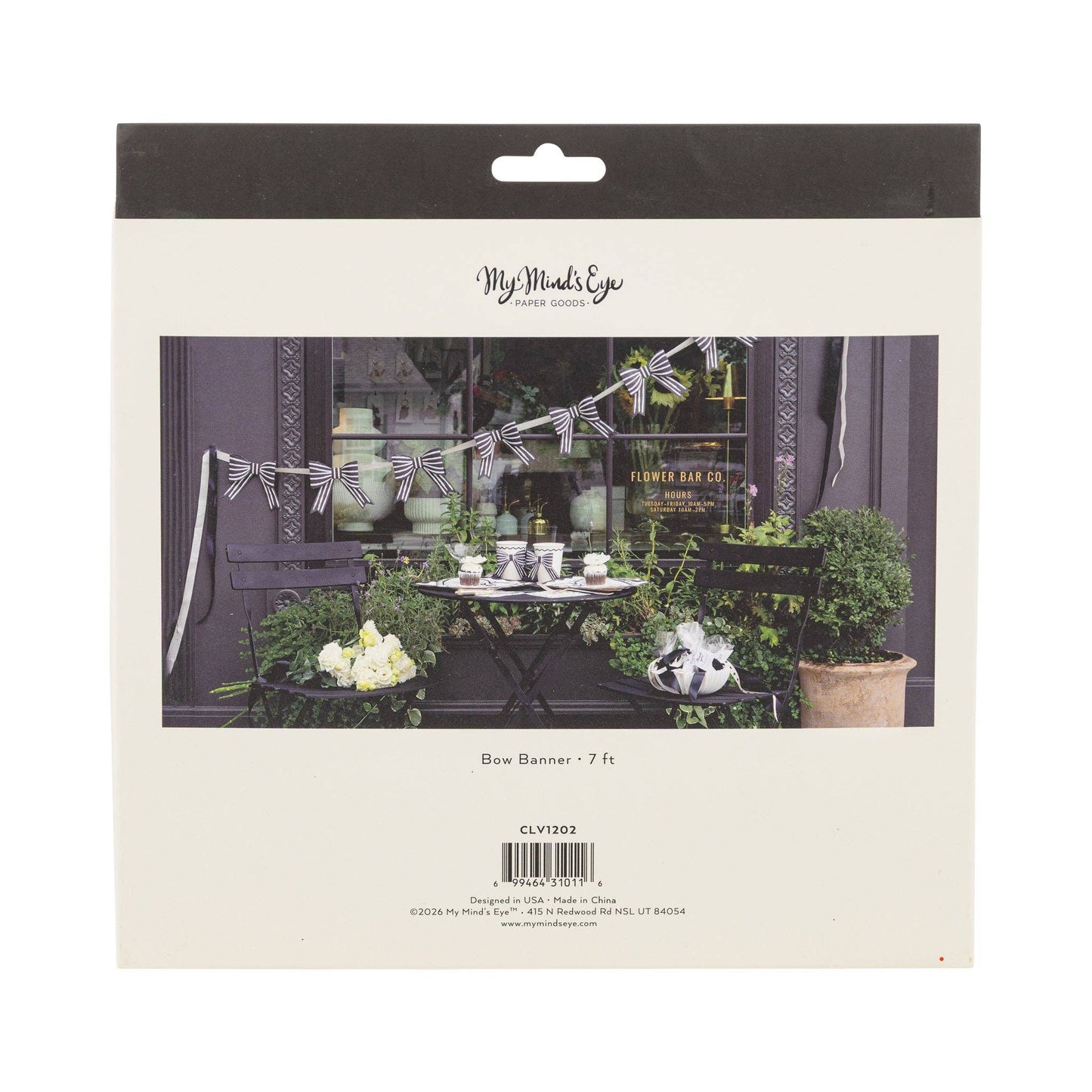 Black and White 3D Paper Bow Banner