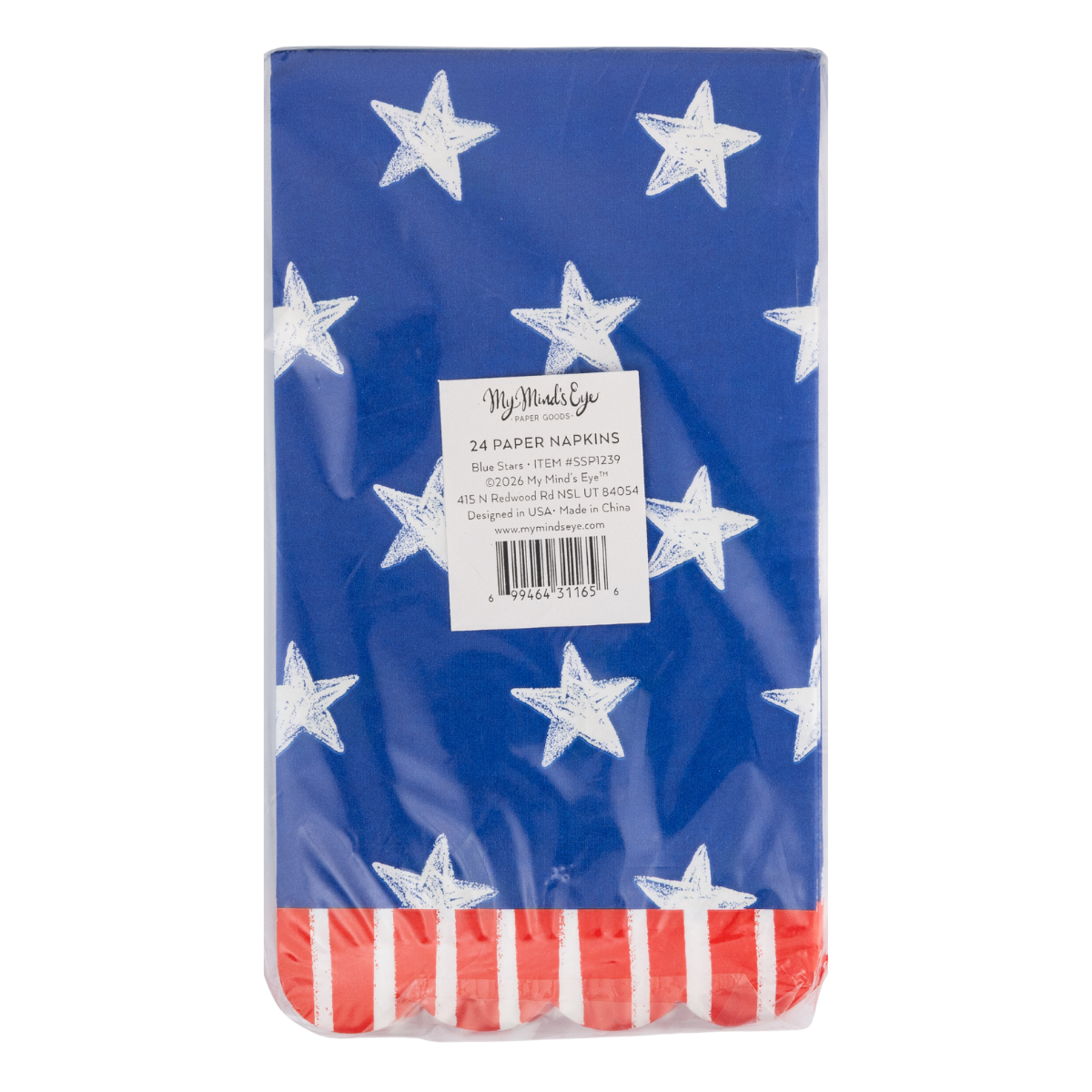 Blue Stars & Stripes Paper Dinner Napkins - 24pk