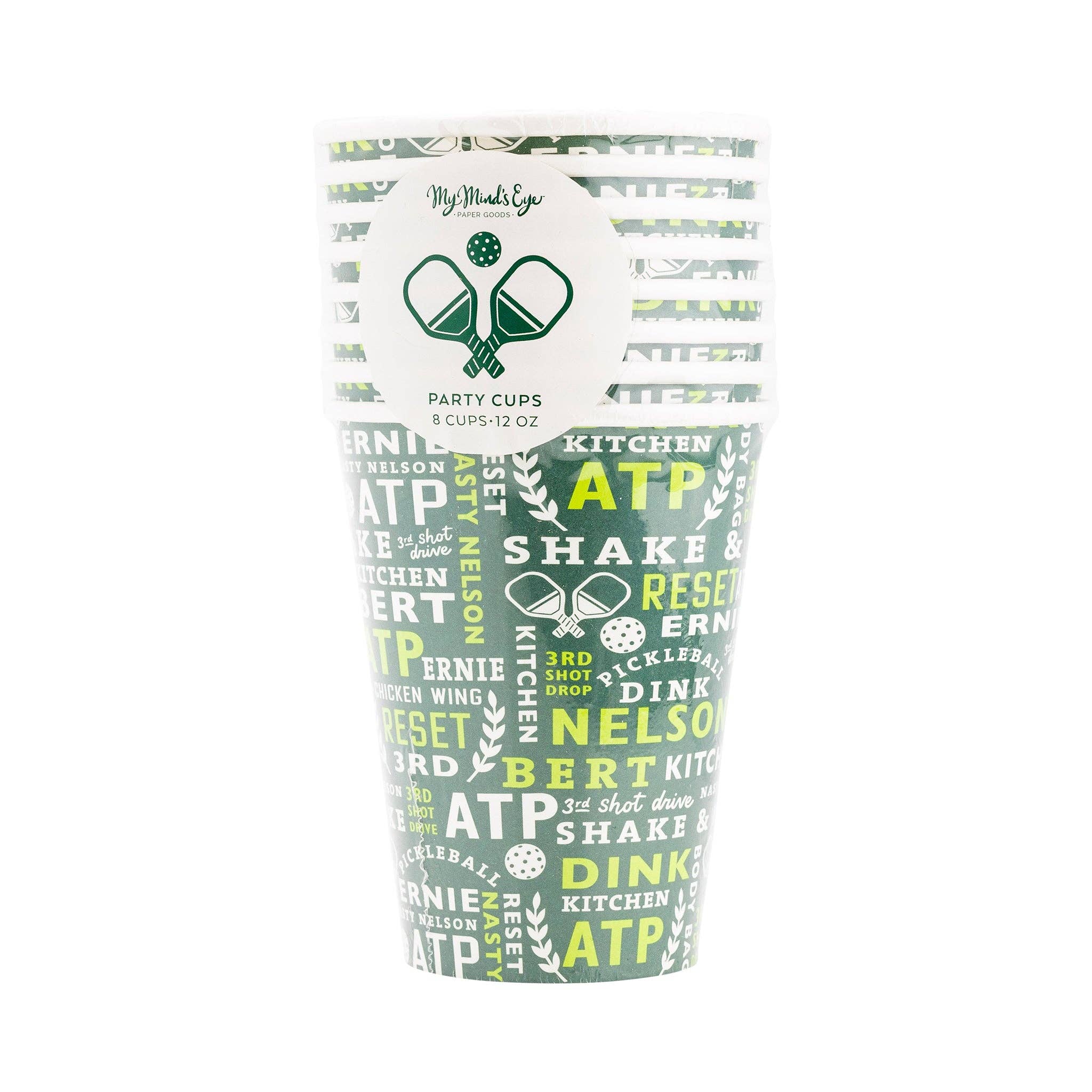 Pickleball Party 12 oz Paper Cups - 8pk