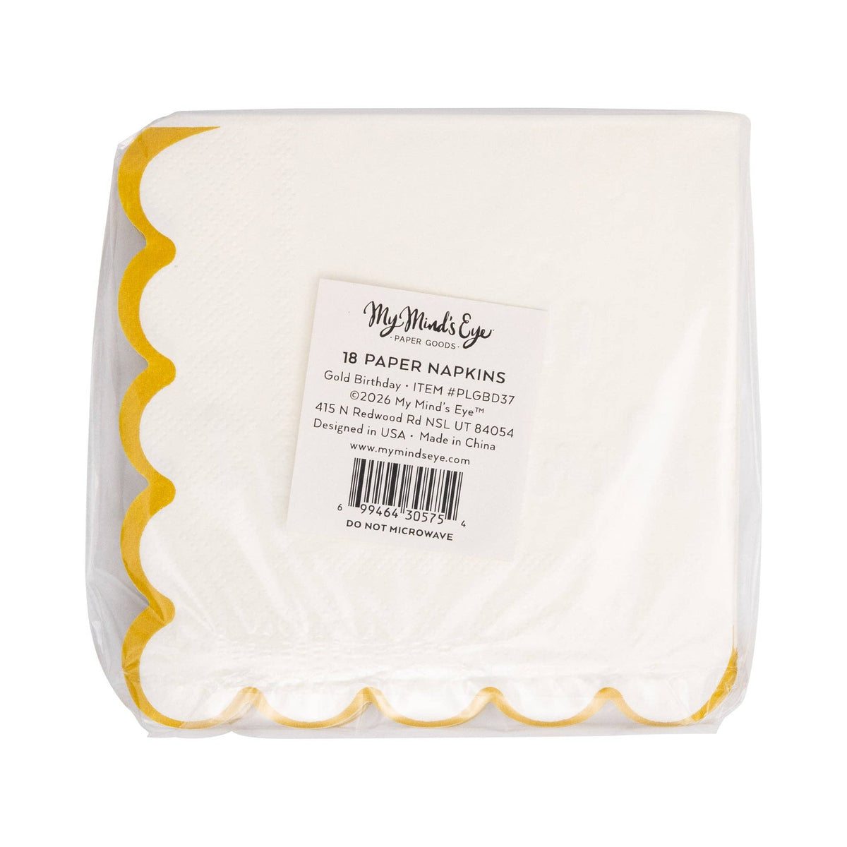 Gold Foil Happy Birthday Cocktail Napkins - 18pk