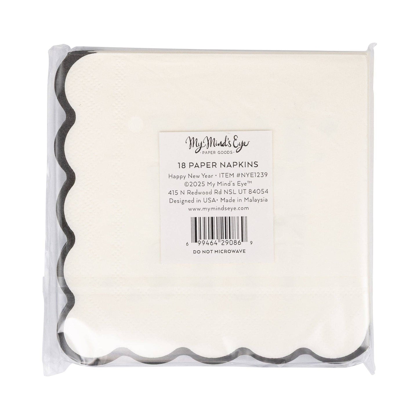 Happy New Year Scalloped Cocktail Napkins - 18pk