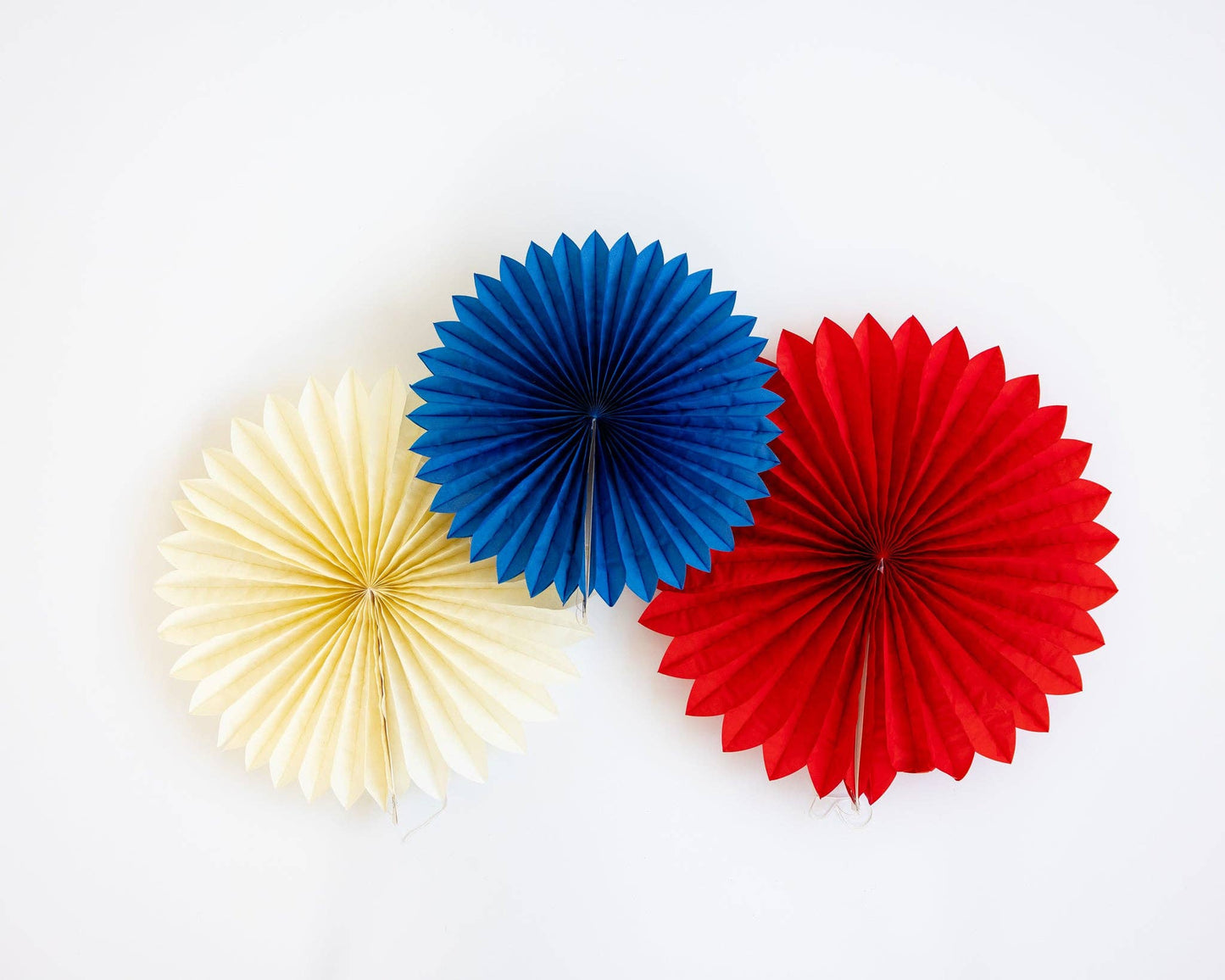 Red White and Blue Tissue Patriotic Party Fans - 3pk