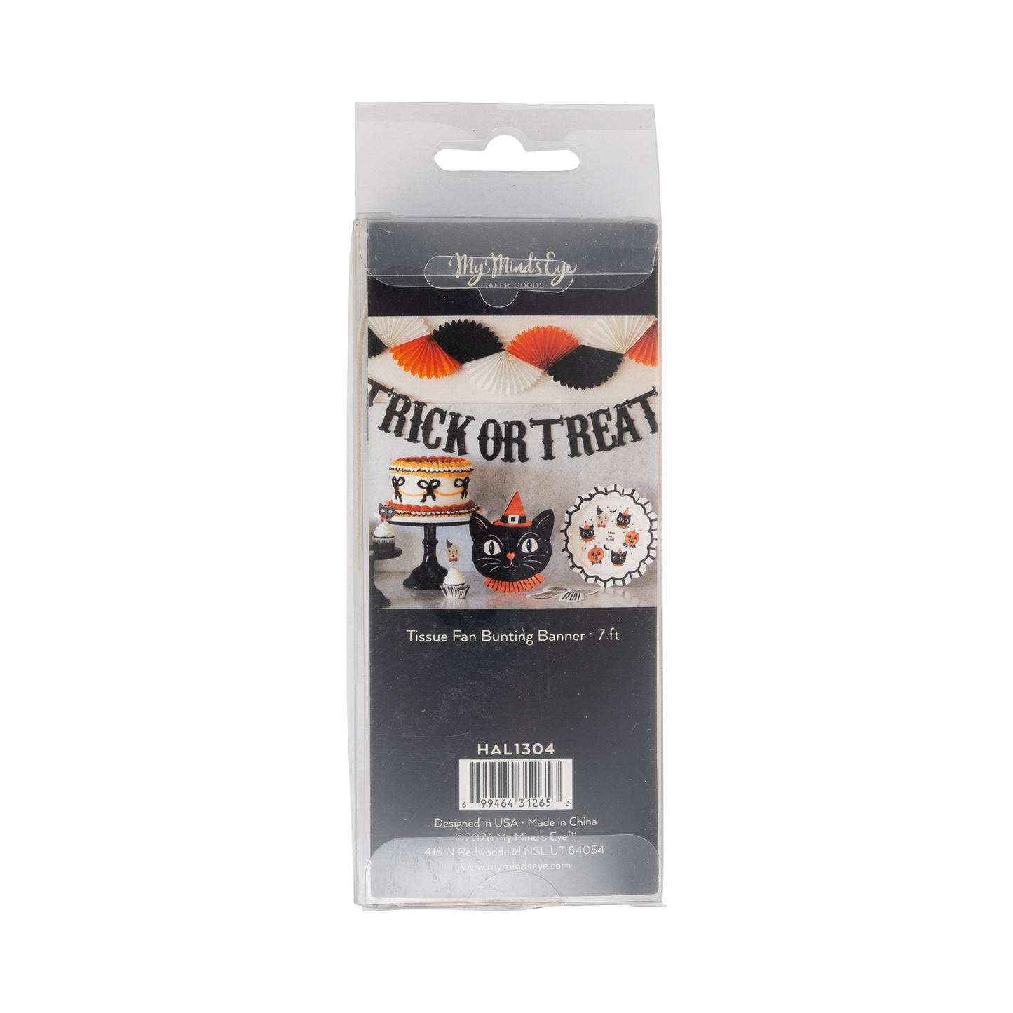 Orange Black and Cream Double Bunting Tissue Banner