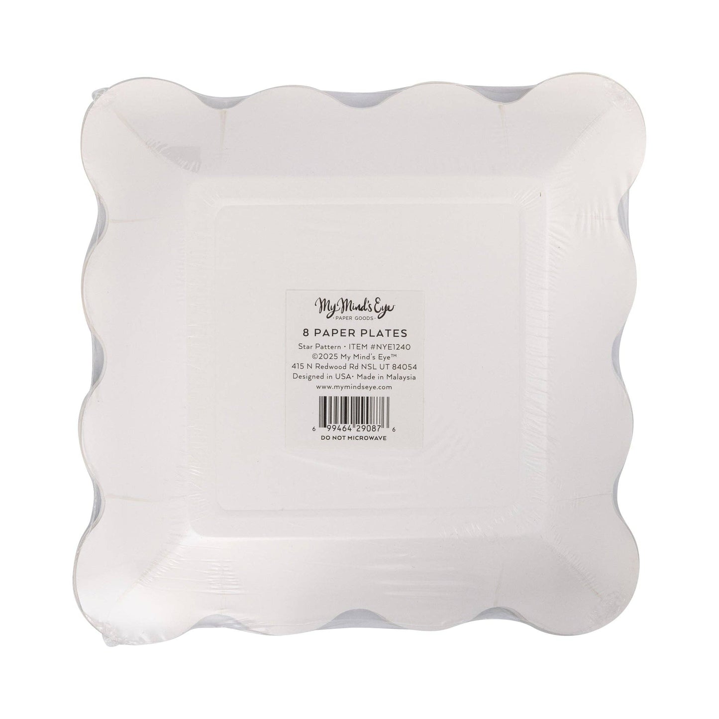 Black & Gold Star Pattern Small Paper Plates - 8pk