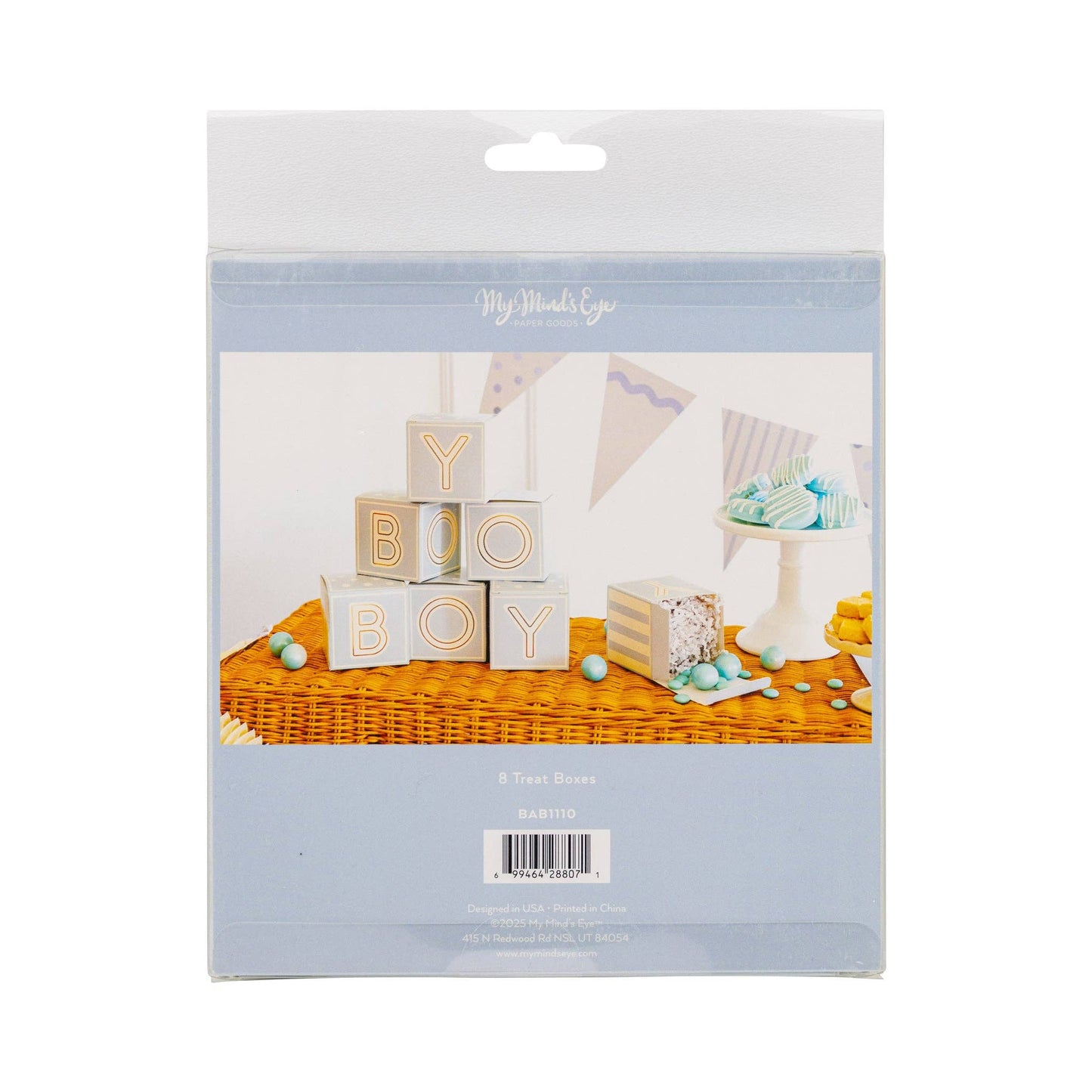 Blue Baby Boy Block Treat Boxes - 8pk