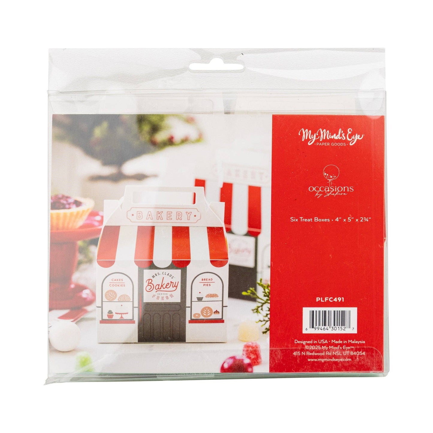Mrs. Claus' Bakery Christmas Favor Treat Boxes - 6pk