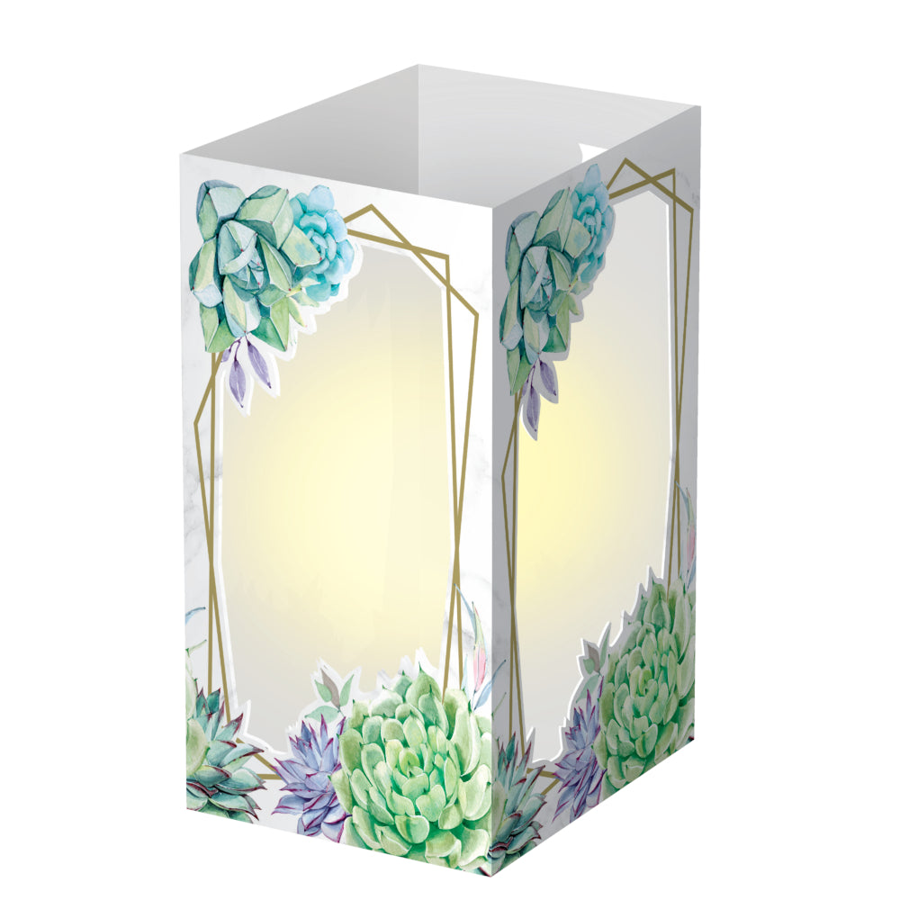 Succulent Paper Lantern Centerpiece