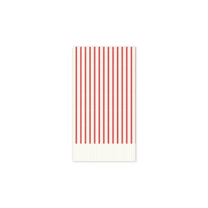Christmas Red Ticking Striped Fringed Guest Napkins