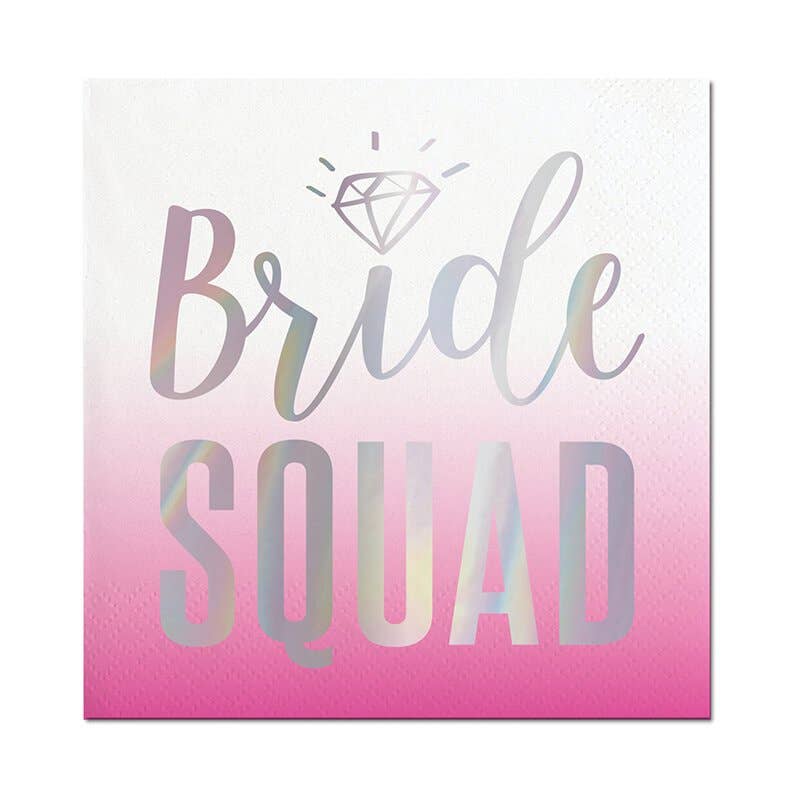 Bride Squad Bachelorette Party Pink Beverage Napkins