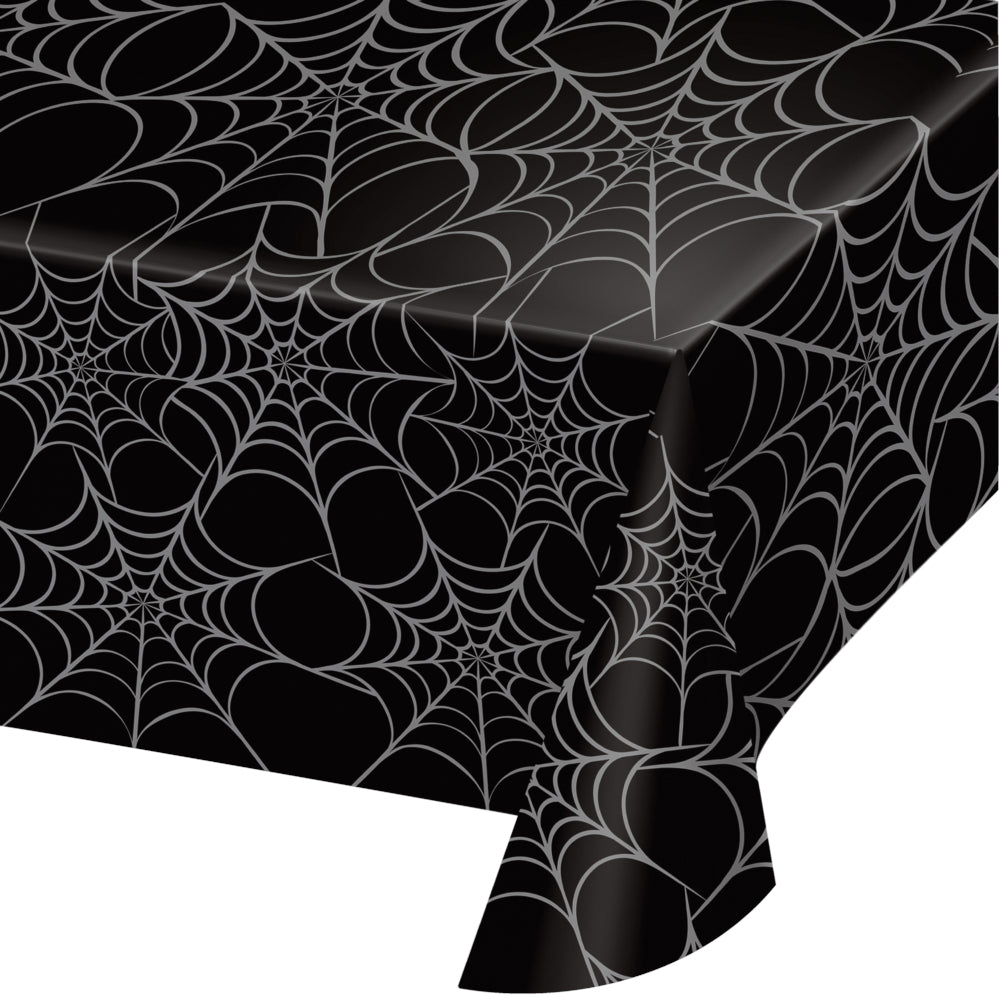 Halloween Spiderweb Print Plastic Table Cover