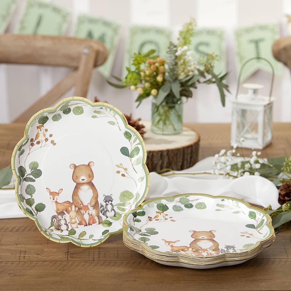 Woodland baby shower store plates