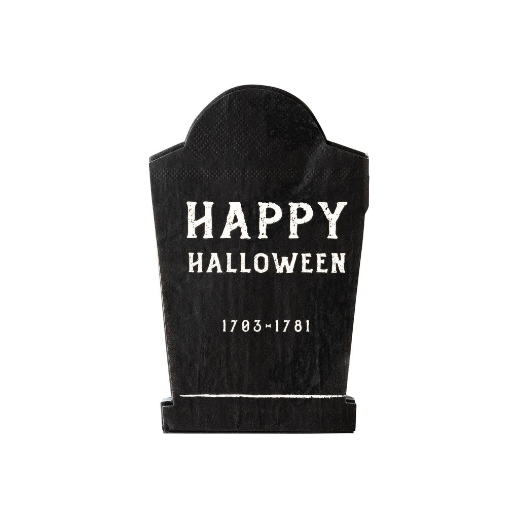 Haunted Village Tombstone Shaped Paper Dinner Napkins - 24pk