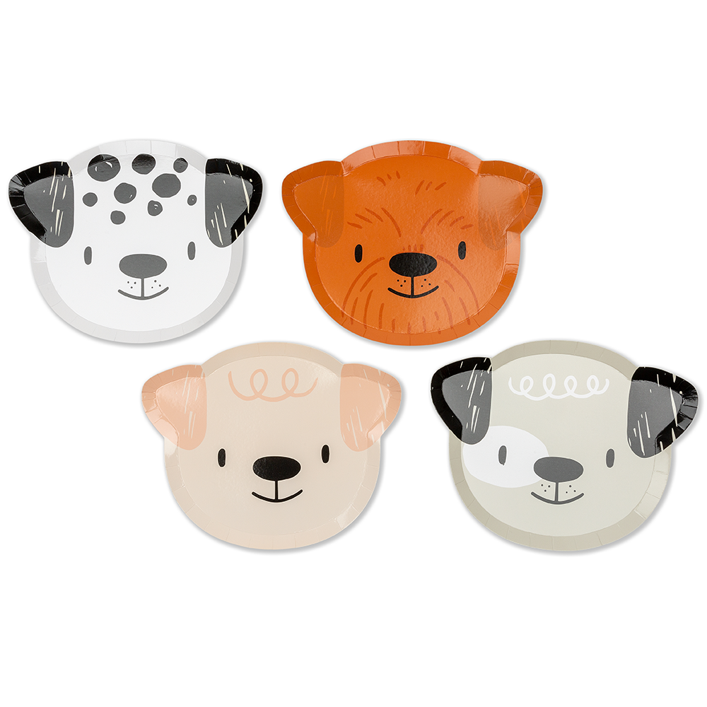 Bow Wow Dog Pawty Puppy Face Large Plates - 8 pk