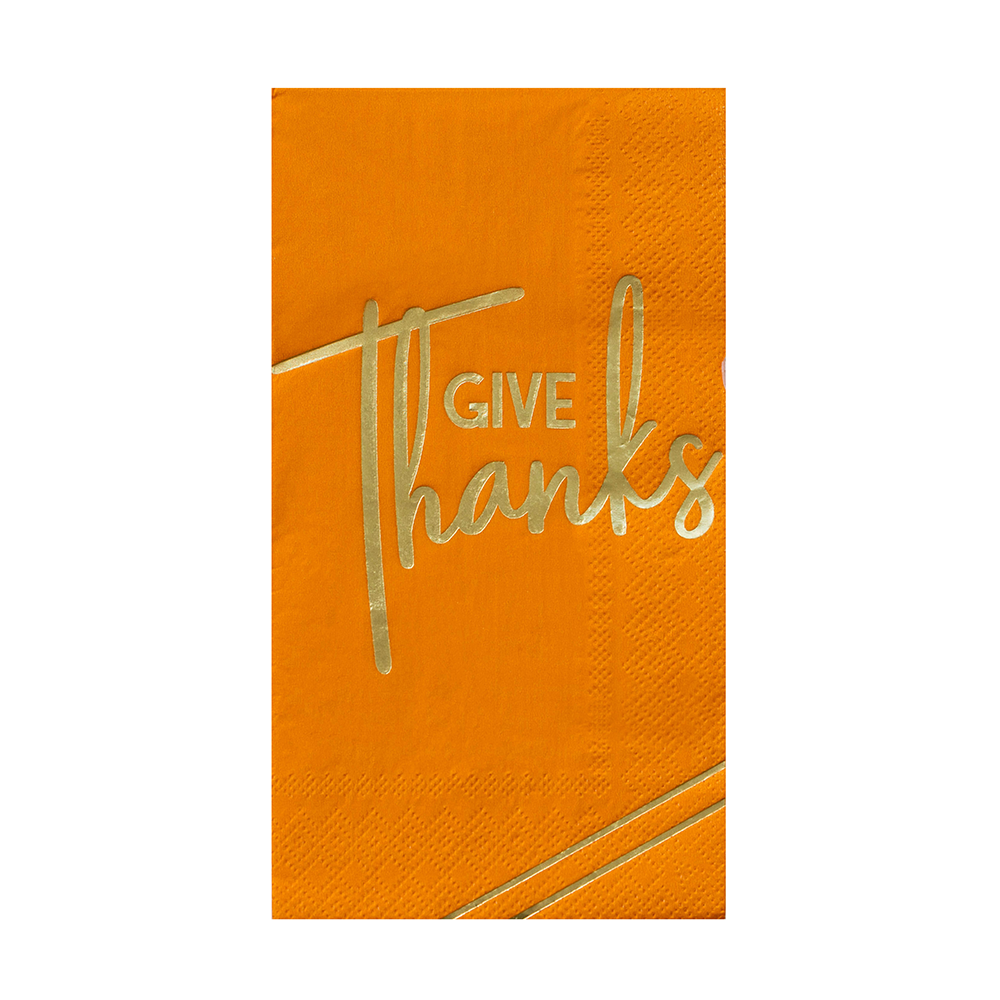 Give Thanks Fall Thanksgiving Guest Napkins - 16pk