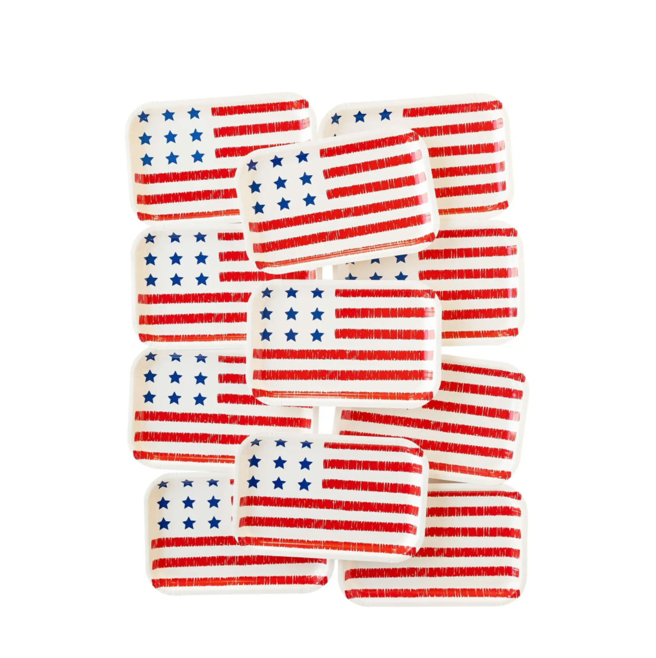 American Flag Shaped Paper Plates - 8pk