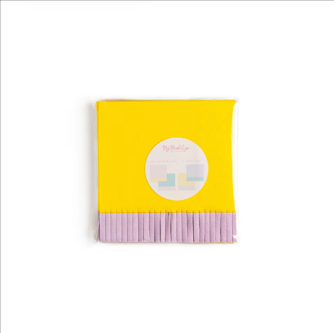 Spring Assorted Fringe Cocktail Napkins - 24pk