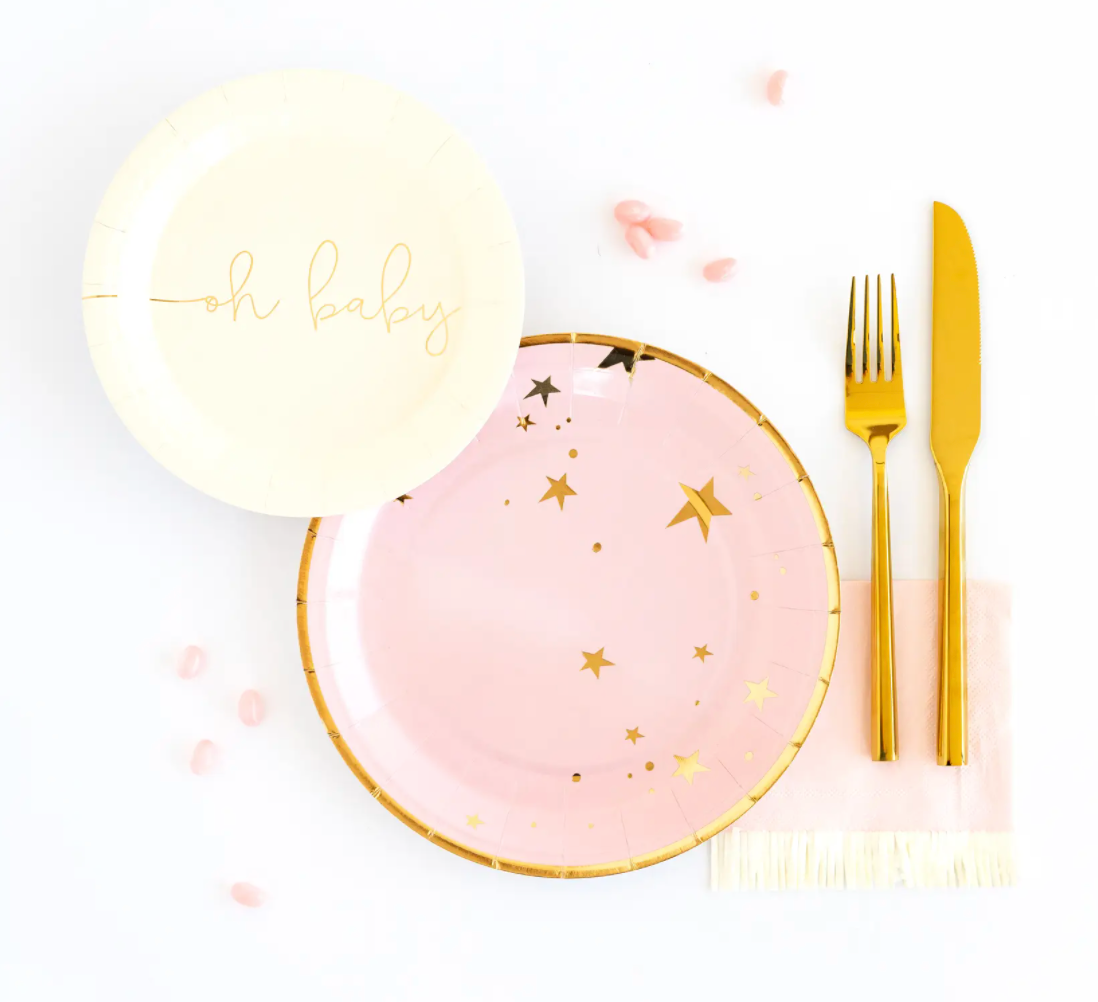 Oh Baby 7" Baby Shower Party Plates - 8pk