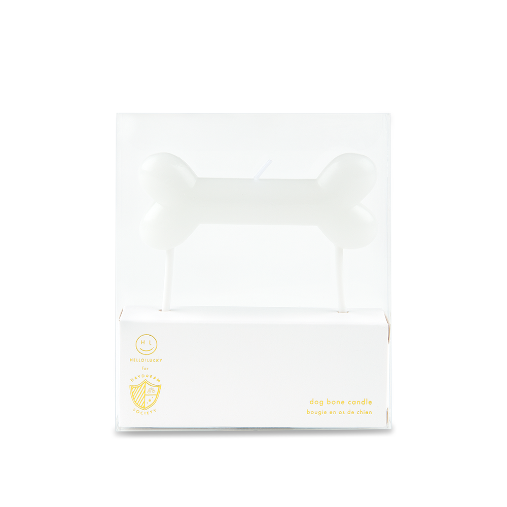 Bow Wow Dog Party Large Bone Shaped Candle - 1pk