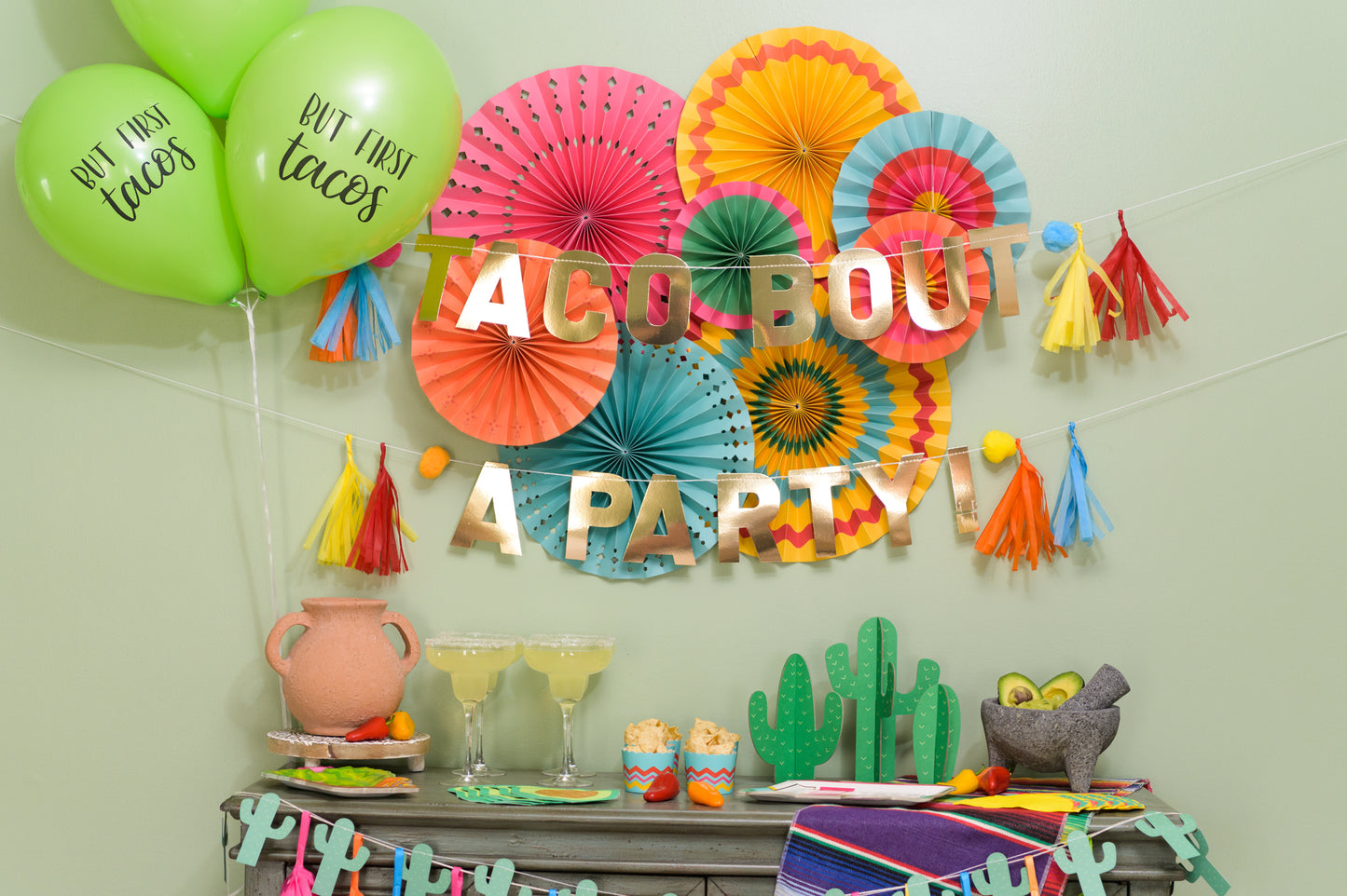 Taco Bout A Party Pompom and Tassel Banner
