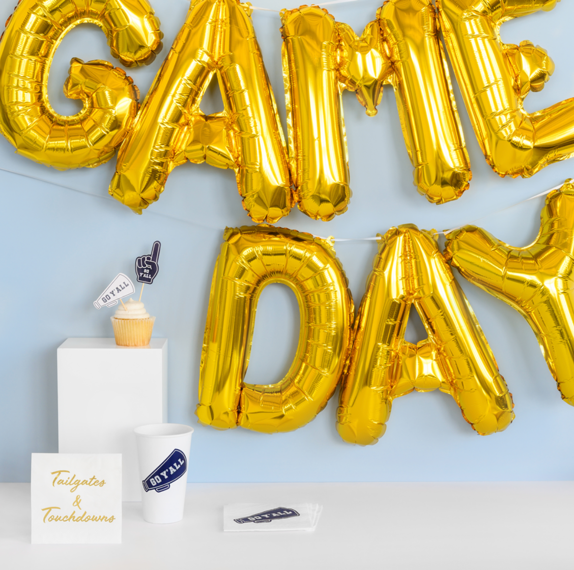 Gold Football Game Day Balloon Banner