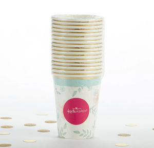Geometric Floral 8 oz. Paper Party Cups  - 16 pk