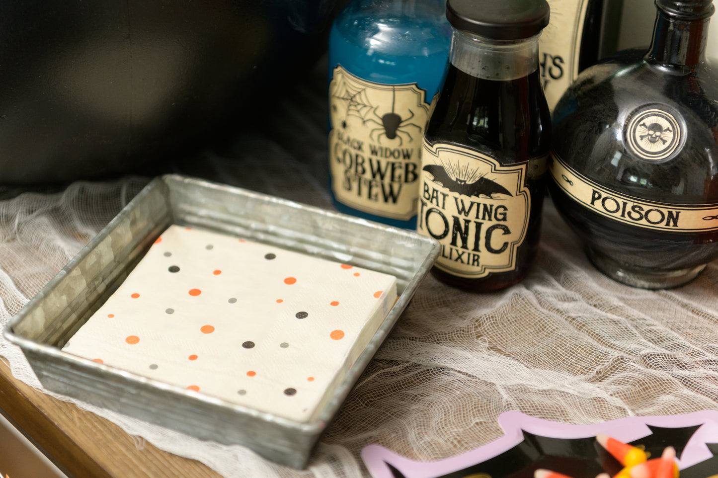 Vintage Halloween Polka Dot Cocktail Napkins - 24pk