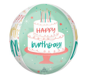 Happy Birthday Orbz Packaged Foil Balloon - 16"