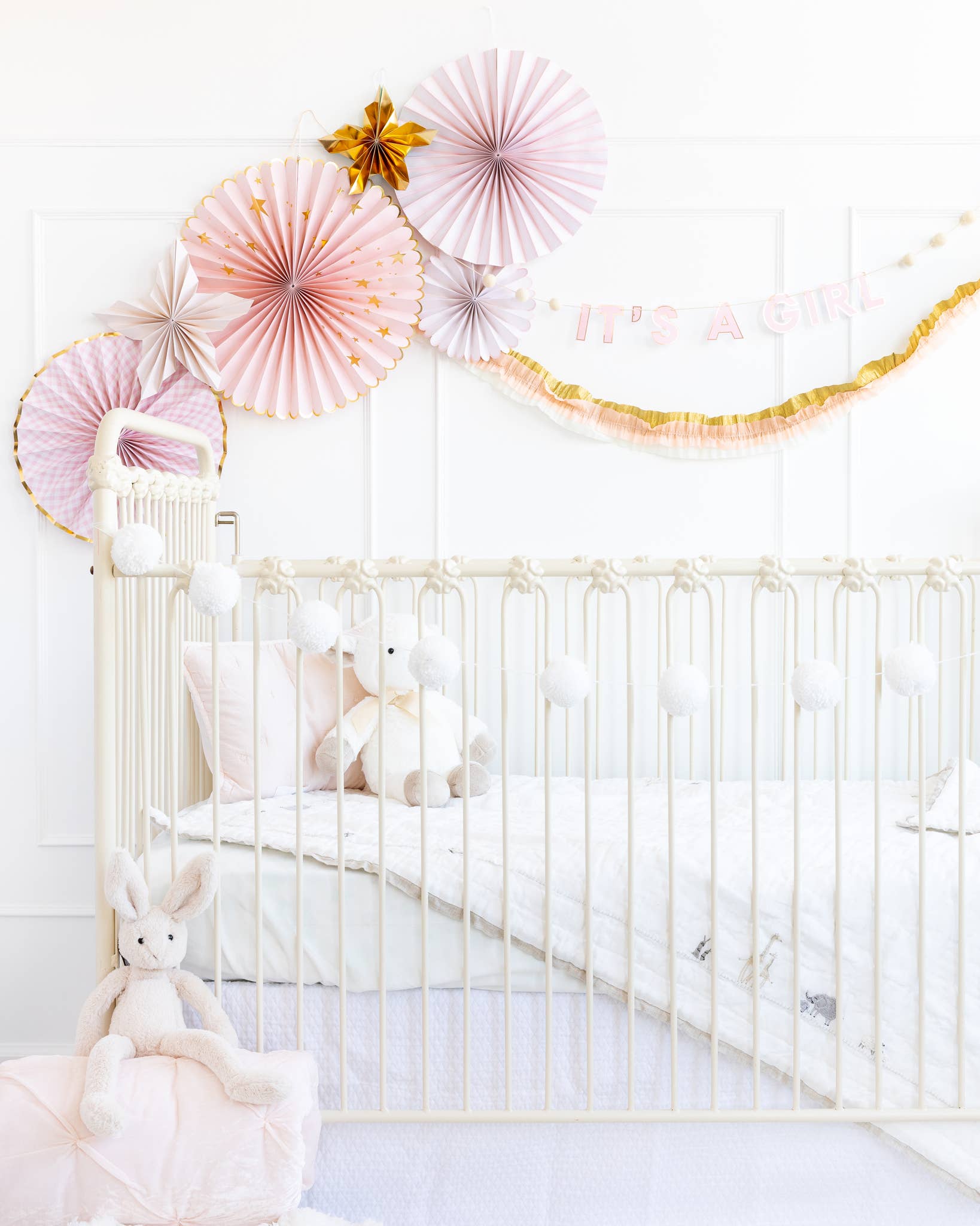 Baby Pink Party Fans Decoration