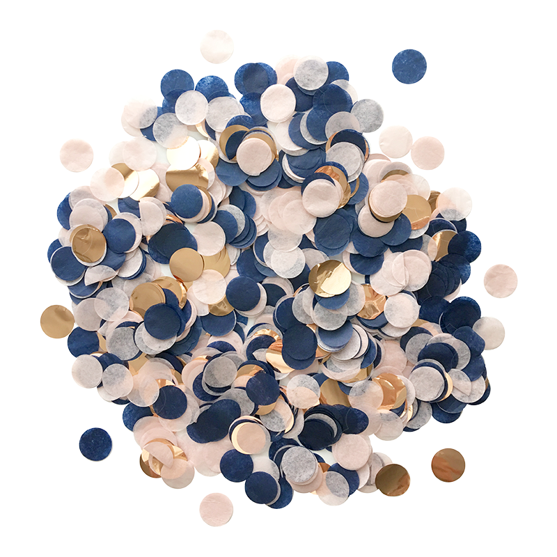 Confetti - Navy, Blush & Rose Gold