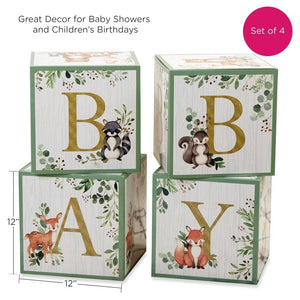 Woodland Animal Baby Shower Block Box Set