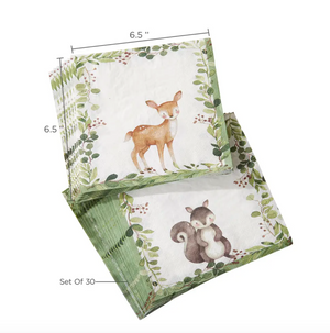 Woodland Animal 2-Ply Paper Party Napkins - 30pk
