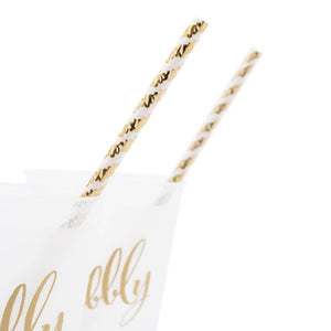 Gold Foil XOXO Paper Drinking Straws